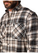 Thumbnail Chemise en coton écrue, noire et marron à motif écossais avec un col à rabats - Image 3