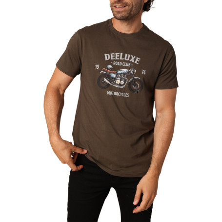 T-shirt en coton marron avec un col rond et des...