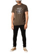Thumbnail T-shirt en coton marron avec un col rond et des manches courtes - Image 4