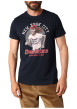Thumbnail T-shirt en coton marine avec un col rond et des manches courtes