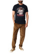 Thumbnail T-shirt en coton marine avec un col rond et des manches courtes - Image 4