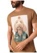 Thumbnail T-shirt en coton camel avec un col rond et des manches courtes - Image 3