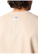 Thumbnail T-shirt en coton beige uni avec un col rond et des manches courtes - Image 3