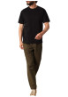 Thumbnail T-shirt en coton noir uni avec un col rond et des manches courtes - Image 4
