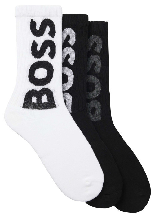 Lot de 3 paires de chaussettes coupe haute en coton multicolores unies