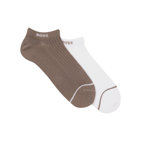 Lot de 2 paires de chaussettes en coton unies à...