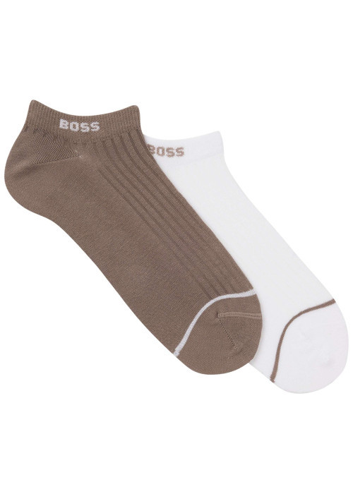 Lot de 2 paires de chaussettes en coton unies à coupe basse