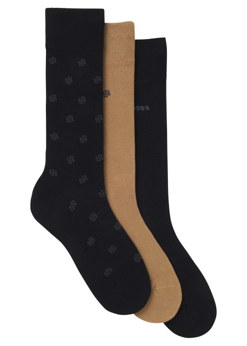 Lot de 3 paires de chaussettes en coton multicolores à coupe haute