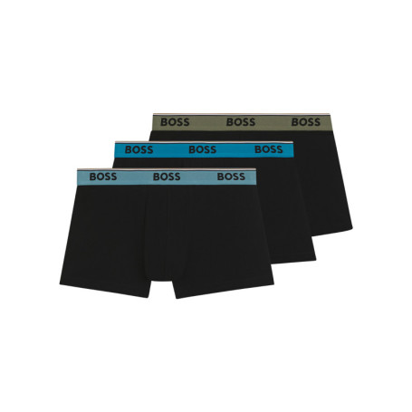 Lot de 3 boxers en coton multicolores unis à...