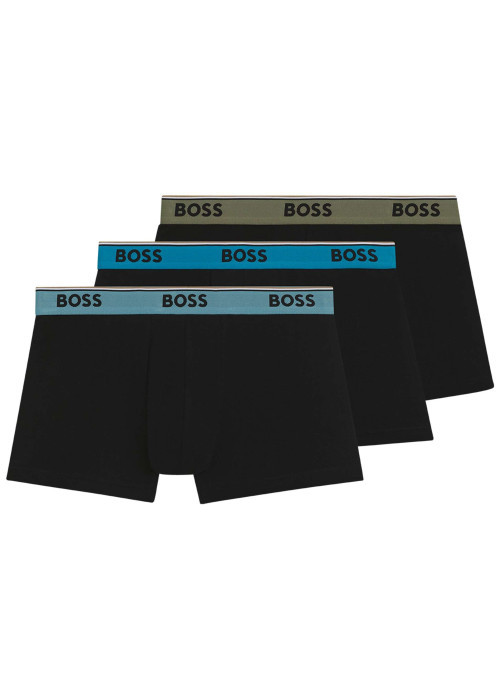 Lot de 3 boxers en coton multicolores unis à taille élastiquée