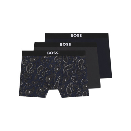 Lot de 3 boxers en coton marine avec une taille...