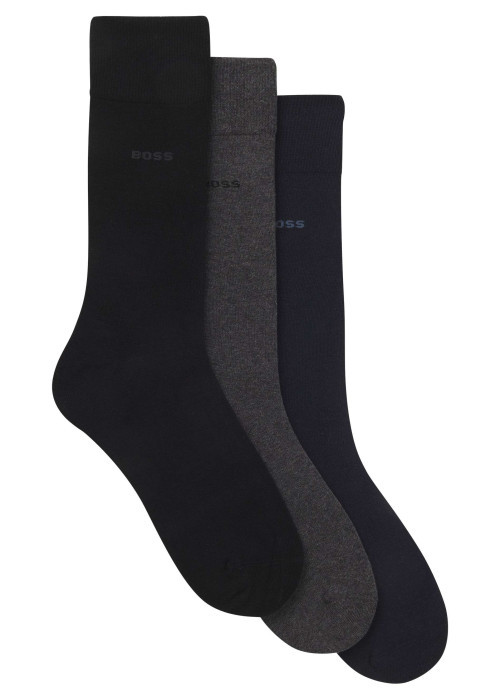 Lot de 3 paires de chaussettes en coton multicolores à coupe haute