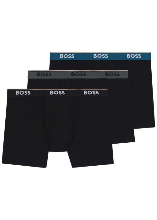 Lot de 3 boxers en coton multicolores unis à taille élastiquée