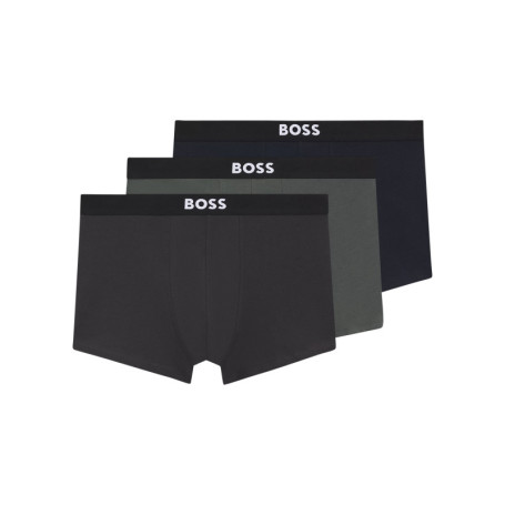 Lot de 3 boxers en coton multicolores unis à...