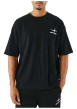 Thumbnail T-shirt en coton noir uni avec un col rond et à manches courtes