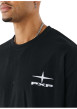 Thumbnail T-shirt en coton noir uni avec un col rond et à manches courtes - Image 4