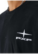 Thumbnail T-shirt en coton noir uni avec un col rond et à manches courtes - Image 5
