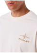 Thumbnail T-shirt en coton écru uni avec un col rond et à manches courtes - Image 3