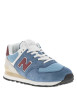 Thumbnail Baskets multisport en cuir bleu avec talon plat et lacets tressés - Image 3