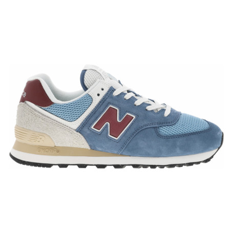 Baskets multisport en cuir bleu avec talon plat...