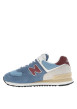 Thumbnail Baskets multisport en cuir bleu avec talon plat et lacets tressés - Image 2