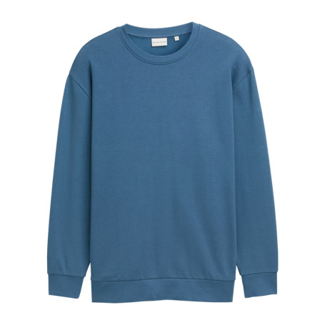 Sweat en coton mélangé bleu uni avec une coupe...