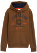 Thumbnail Sweat en coton mélangé camel imprimé fantaisiste avec un col à capuche