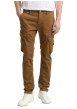 Thumbnail Pantalon Cargo en coton mélangé camel coupe ajustée avec multiples poches - Image 4