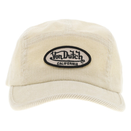 Casquette strapback en coton beige en velours...