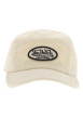 Thumbnail Casquette strapback en coton beige en velours côtelé avec un patch logo