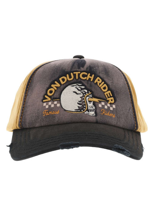 Casquette strapback en coton moutarde aspect vintage avec de la broderie