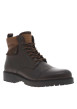 Thumbnail Bottines en cuir marron à talon décroché bas avec zip et lacets ronds - Image 3