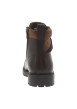 Thumbnail Bottines en cuir marron à talon décroché bas avec zip et lacets ronds - Image 6