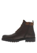 Thumbnail Bottines en cuir marron à talon décroché bas avec zip et lacets ronds - Image 2