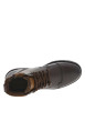 Thumbnail Bottines en cuir marron à talon décroché bas avec zip et lacets ronds - Image 4