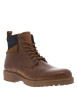 Thumbnail Bottines en cuir cognac à talon décroché bas avec zip et lacets ronds - Image 3