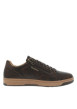Thumbnail Tennis marron à talon plat avec des lacets et un zip latéral extérieur