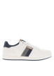 Thumbnail Tennis blanches à talon plat avec la marque en relief et des lacets blancs