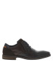 Thumbnail Derbies en cuir chocolat à décoché bas et avec des lacets ronds