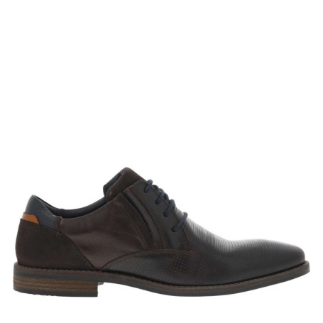 Derbies en cuir chocolat à décoché bas et avec...