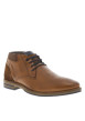 Thumbnail Bottines en cuir cognac avec un talon décroché bas et des lacets - Image 3