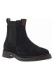 Thumbnail Boots en cuir noires à talon décroché bas avec soufflets élastiqués - Image 3