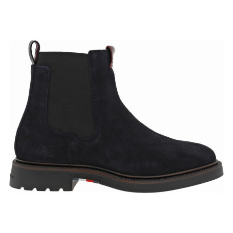 Boots en cuir noires à talon décroché bas avec...