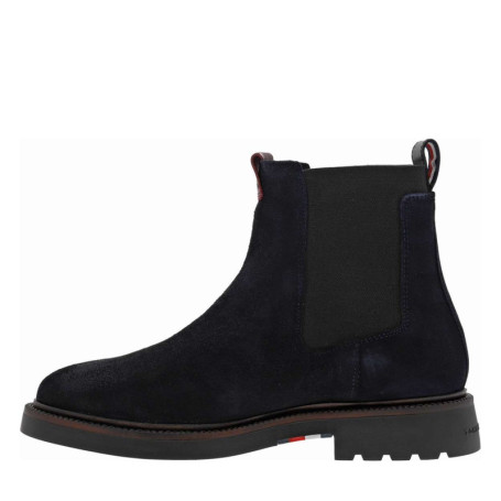Boots en cuir noires à talon décroché bas avec...