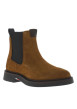 Thumbnail Boots en cuir cognac à talon décroché bas avec soufflets élastiqués - Image 3