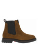 Thumbnail Boots en cuir cognac à talon décroché bas avec soufflets élastiqués