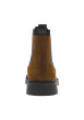 Thumbnail Boots en cuir cognac à talon décroché bas avec soufflets élastiqués - Image 6