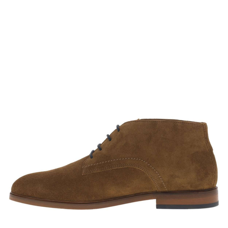 Tommy Hilfiger - Bottines En Cuir Cognac Avec Talon Décroché Bas Et Lacets Ronds - Cognac Tommy Hilfiger - Bottines En Cuir Cognac Avec Talon Décroché Bas Et Lacets Ronds - Cognac