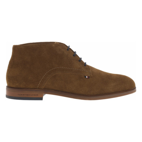 Bottines en cuir cognac avec talon décroché bas...