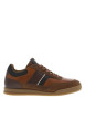 Thumbnail Tennis en cuir cognac à semelle marron avec et des lacets plats